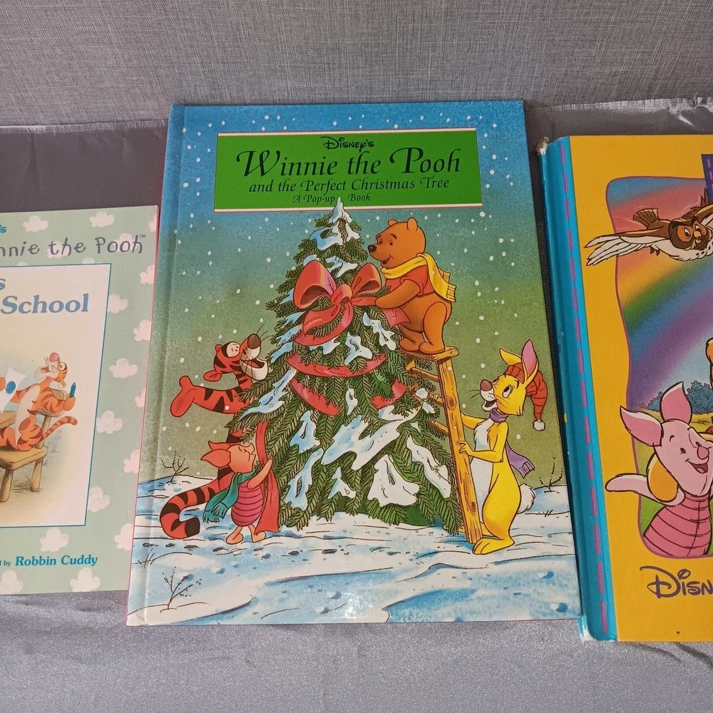 Winnie the Pooh 3 Book Set Disney Pop Up First Day School Christmas Good‎ Gold